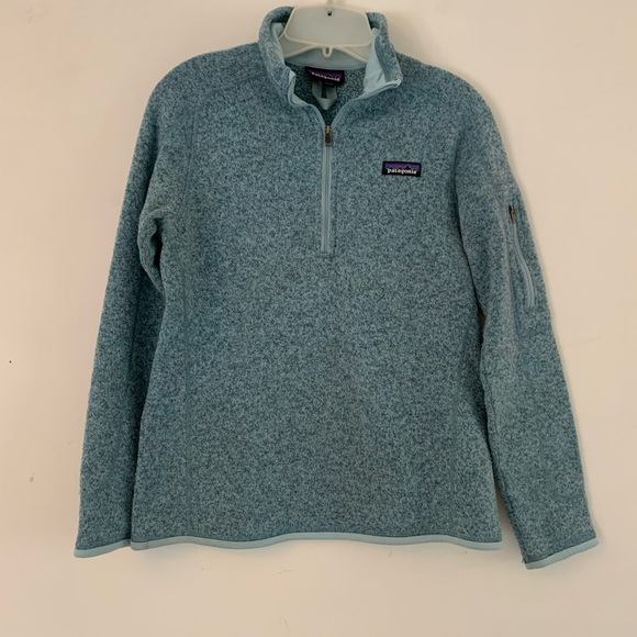 Patagonia M Better Sweater Steam Blue Quarter Zip Jacket EUC - Picture 4 of 15